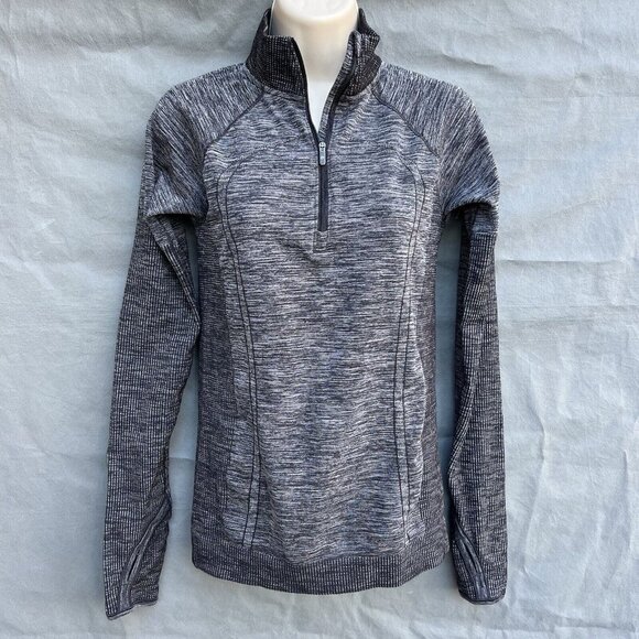Lululemon Gray Heathered Jacket Long Sleeves Quarter Zip Pullover - Picture 5 of 5